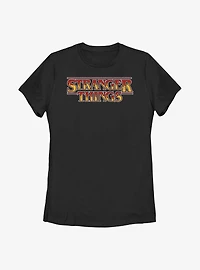 Stranger Things Flames Logo Womens T-Shirt