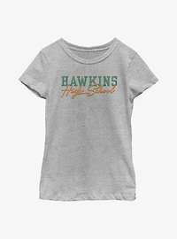 Stranger Things Hawkins High School Text Youth Girls T-Shirt
