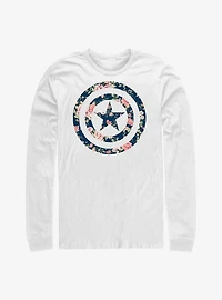Marvel Captain America Floral Shield Long Sleeve T-Shirt
