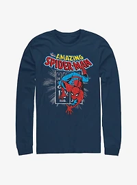 Marvel Spider-Man Comic Stamp Long Sleeve T-Shirt