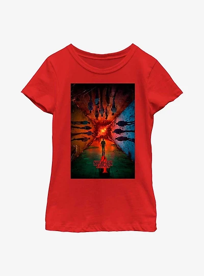 Stranger Things 4 Season Poster Youth Girls T-Shirt