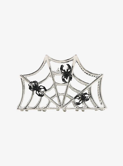 Silver Spiderweb Hair Clip
