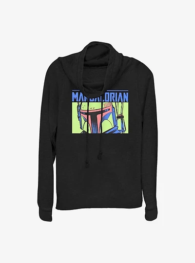 Star Wars The Mandalorian Boba Fett Girls Cowl Neck Long-Sleeve Top