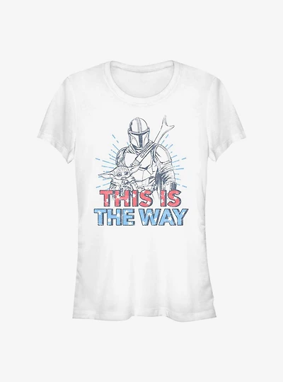 Star Wars The Mandalorian Americana Buddies Girls T-Shirt