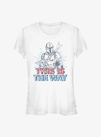 Star Wars The Mandalorian Americana Buddies Girls T-Shirt
