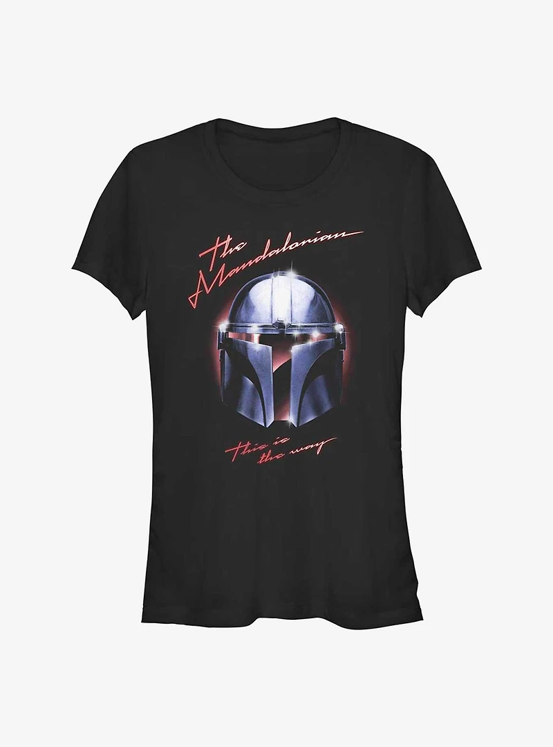 Star Wars The Mandalorian Helmet Chrome Girls T-Shirt