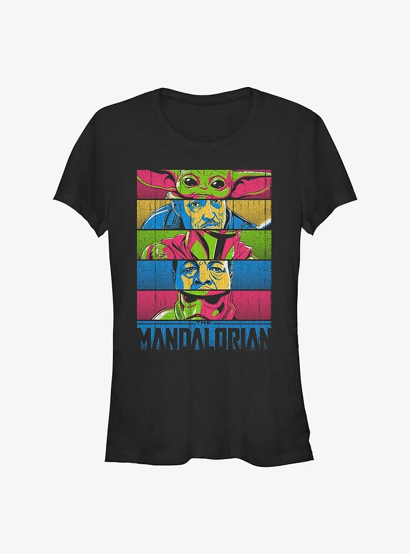 Star Wars The Mandalorian RGB Faces Girls T-Shirt