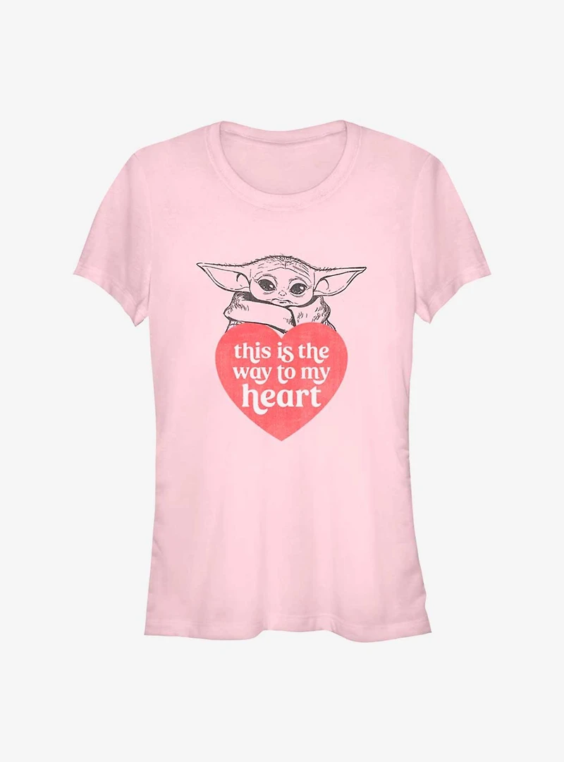 Star Wars The Mandalorian Valentine's Day Way To My Heart Girls T-Shirt