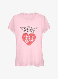 Star Wars The Mandalorian Valentine's Day Way To My Heart Girls T-Shirt