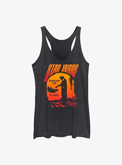 Star Wars The Mandalorian He Goes Girls Tank