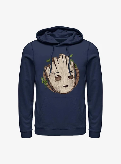 Marvel I Am Groot Wooden Badge Hoodie
