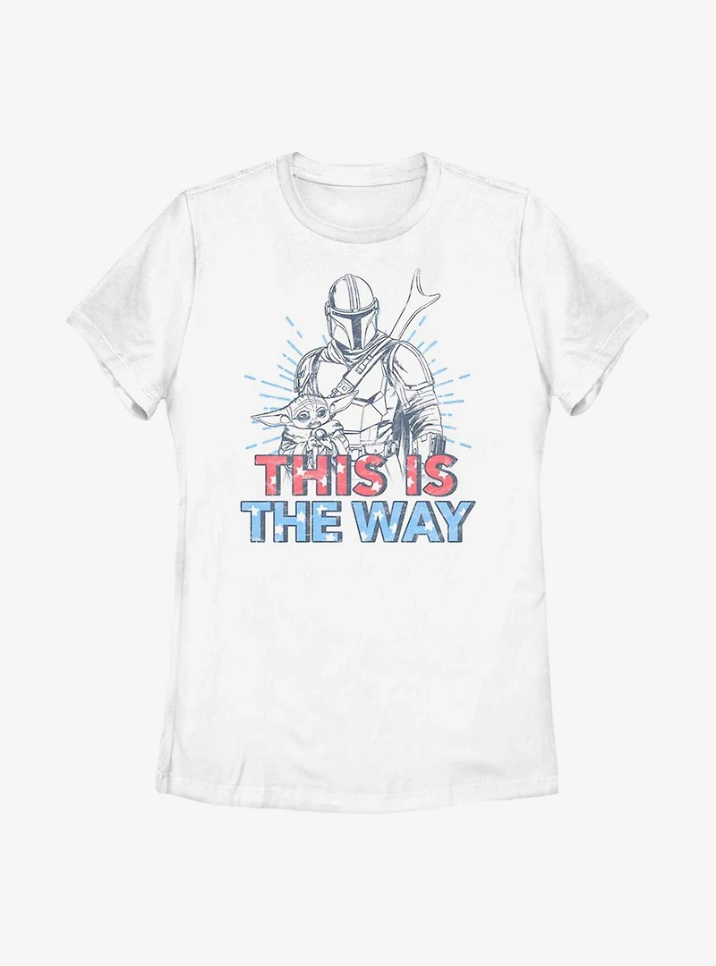 Star Wars The Mandalorian Americana Buddies Womens T-Shirt