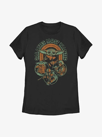 Star Wars The Mandalorian Rainbow Retro Womens T-Shirt