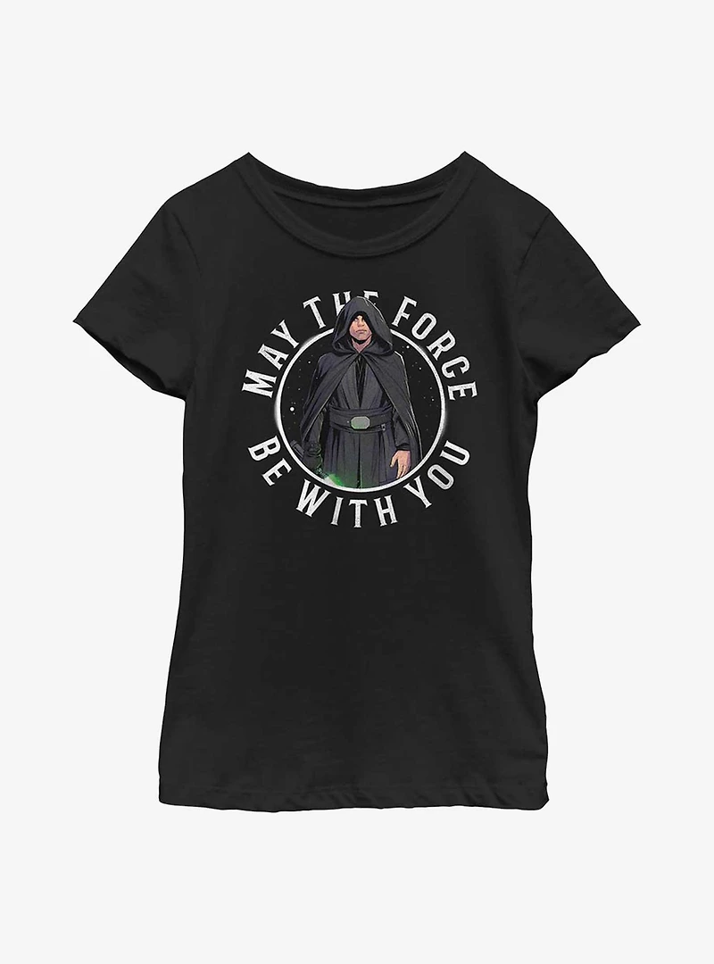 Star Wars The Mandalorian Looking Scary Luke Youth Girls T-Shirt