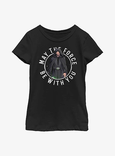 Star Wars The Mandalorian Looking Scary Luke Youth Girls T-Shirt