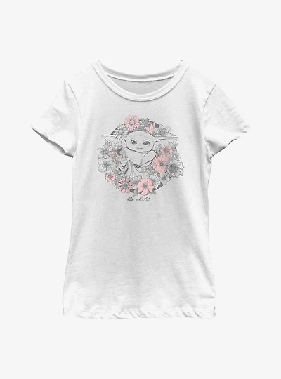 Star Wars The Mandalorian Child Floral Youth Girls T-Shirt