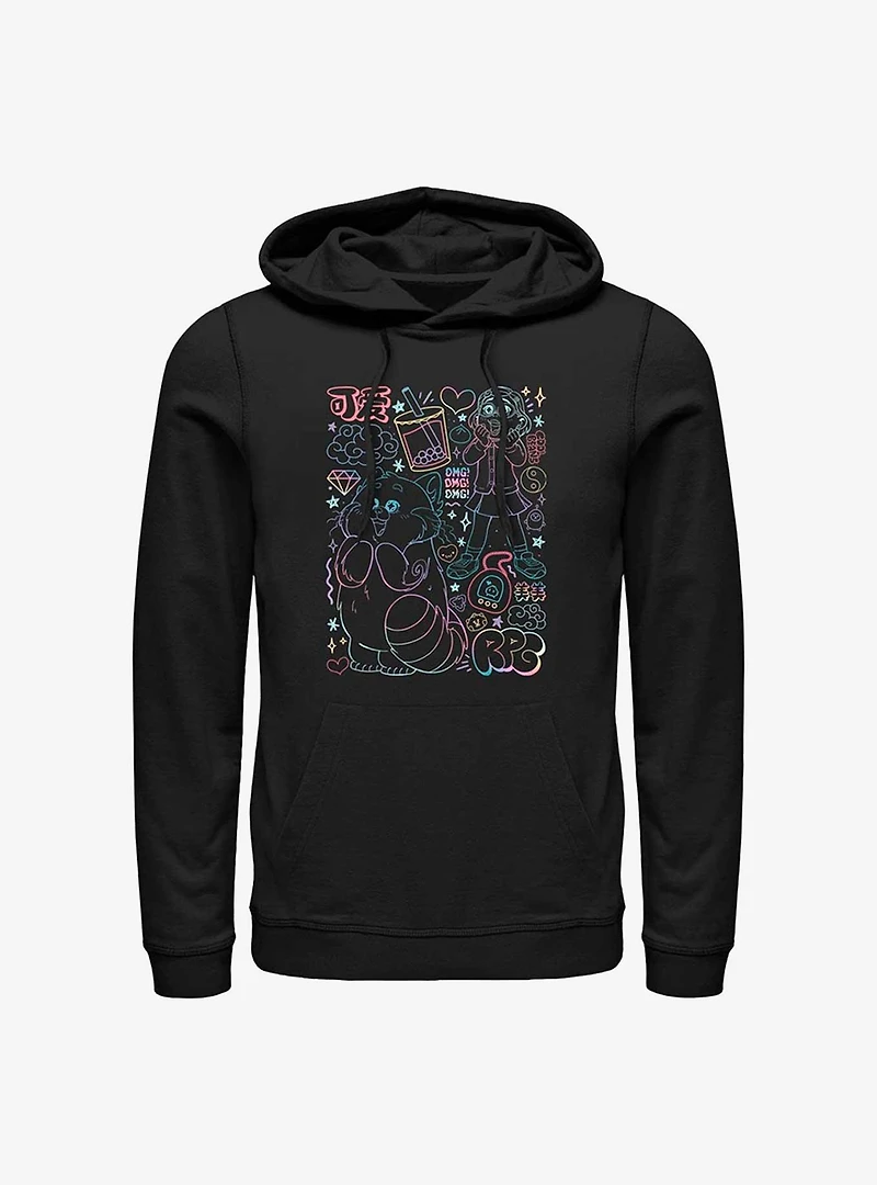 Disney Pixar Turning Red Neon Doodle Hoodie