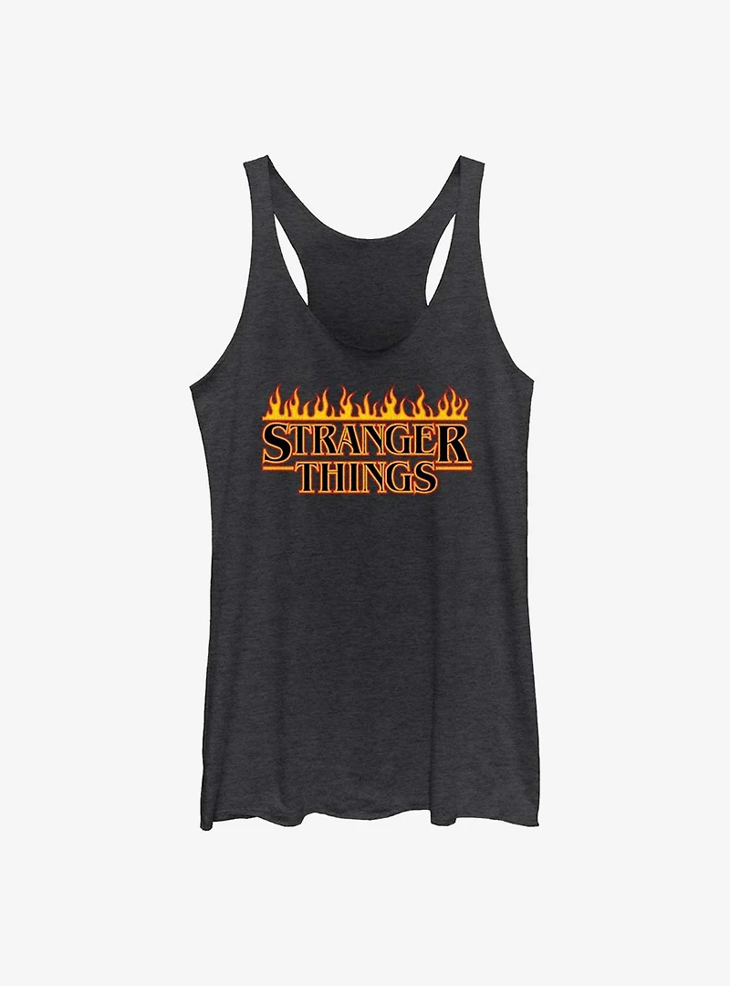 Stranger Things Flaming Logo Girls Tank