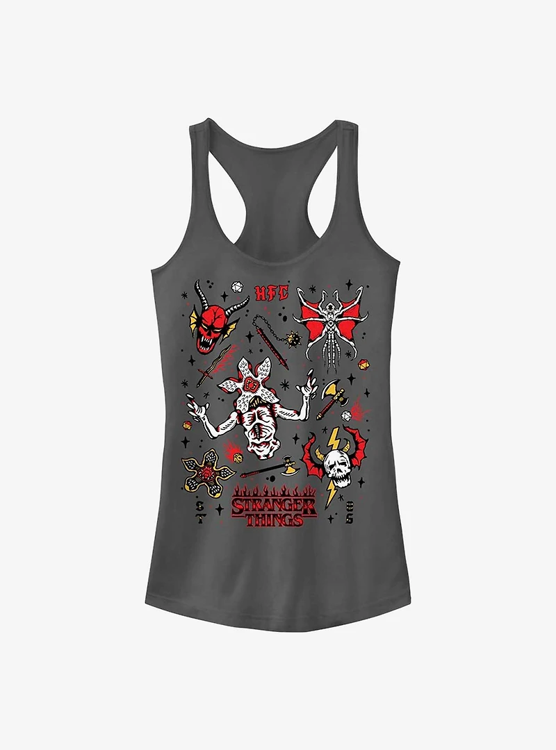 Stranger Things Hellfire Club Icons Girls Tank Top