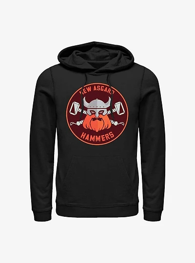Marvel Thor: Love And Thunder New Asgard Hammers Badge Hoodie