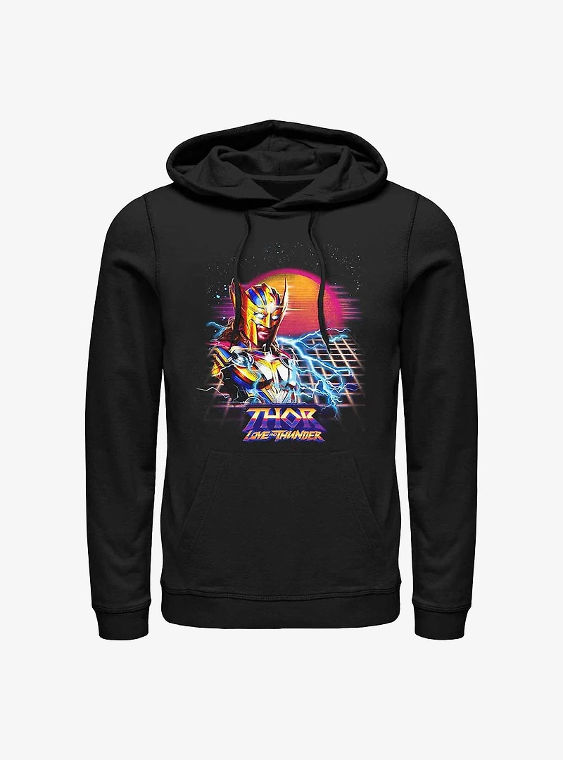 Marvel Thor: Love And Thunder Synthwave Sunset Hoodie