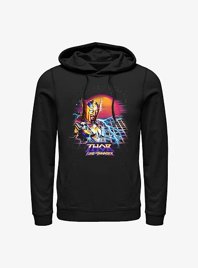 Marvel Thor: Love And Thunder Synthwave Sunset Hoodie