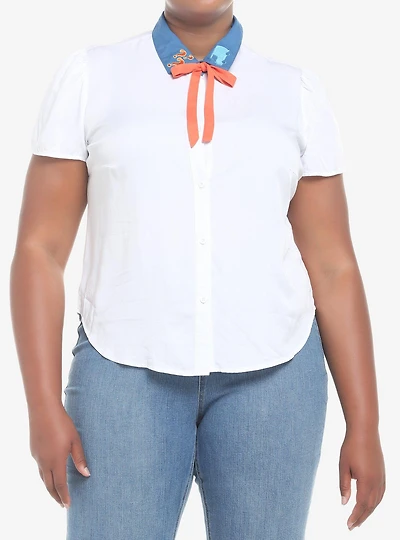 Scooby-Doo! Fred Girls Woven Button-Up Plus Size
