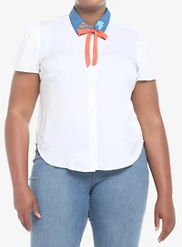 Scooby-Doo! Fred Girls Woven Button-Up Plus Size