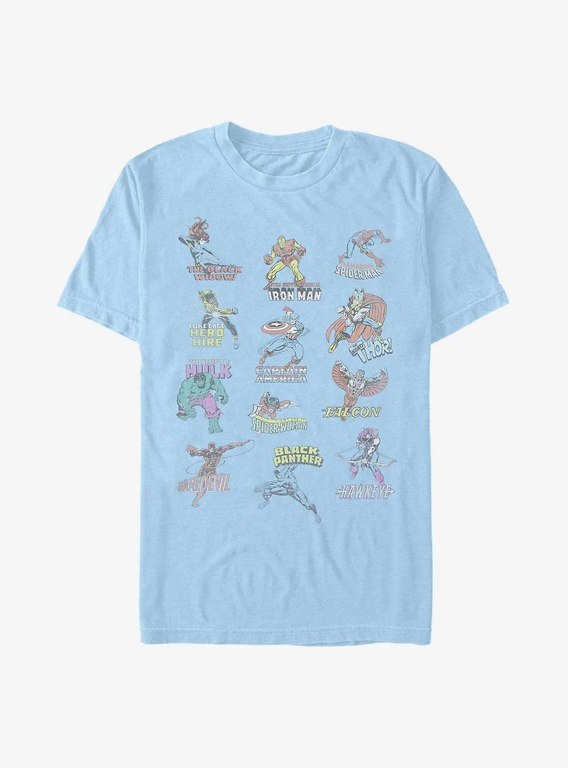 Marvel Avengers Character Chart T-Shirt
