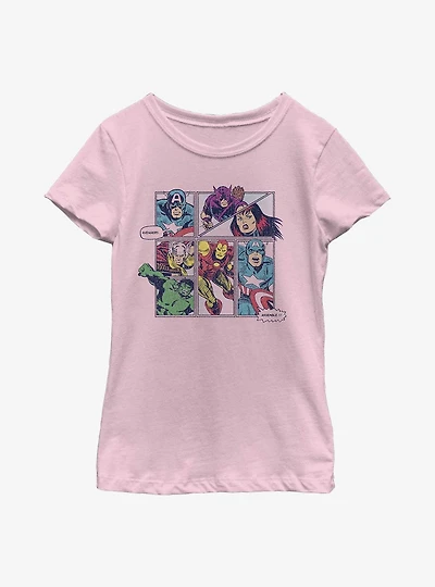 Marvel Avengers Assemble Panels Youth Girls T-Shirt