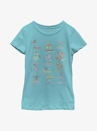 Marvel Avengers Character Chart Youth Girls T-Shirt