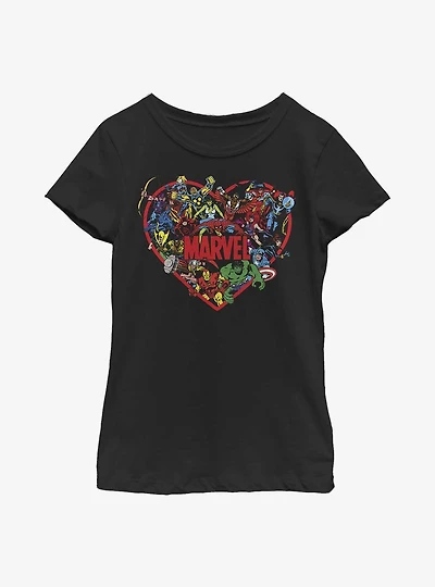 Marvel Avengers Hero Heart Youth Girls T-Shirt