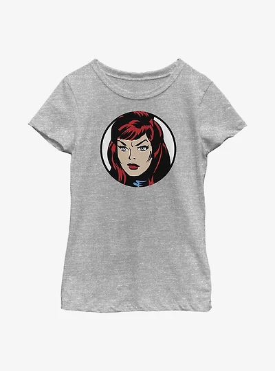 Marvel Black Widow Face Youth Girls T-Shirt