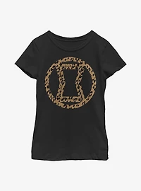 Marvel Black Widow Icon Leopard Fill Youth Girls T-Shirt