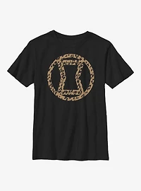Marvel Black Widow Icon Leopard Fill Youth T-Shirt