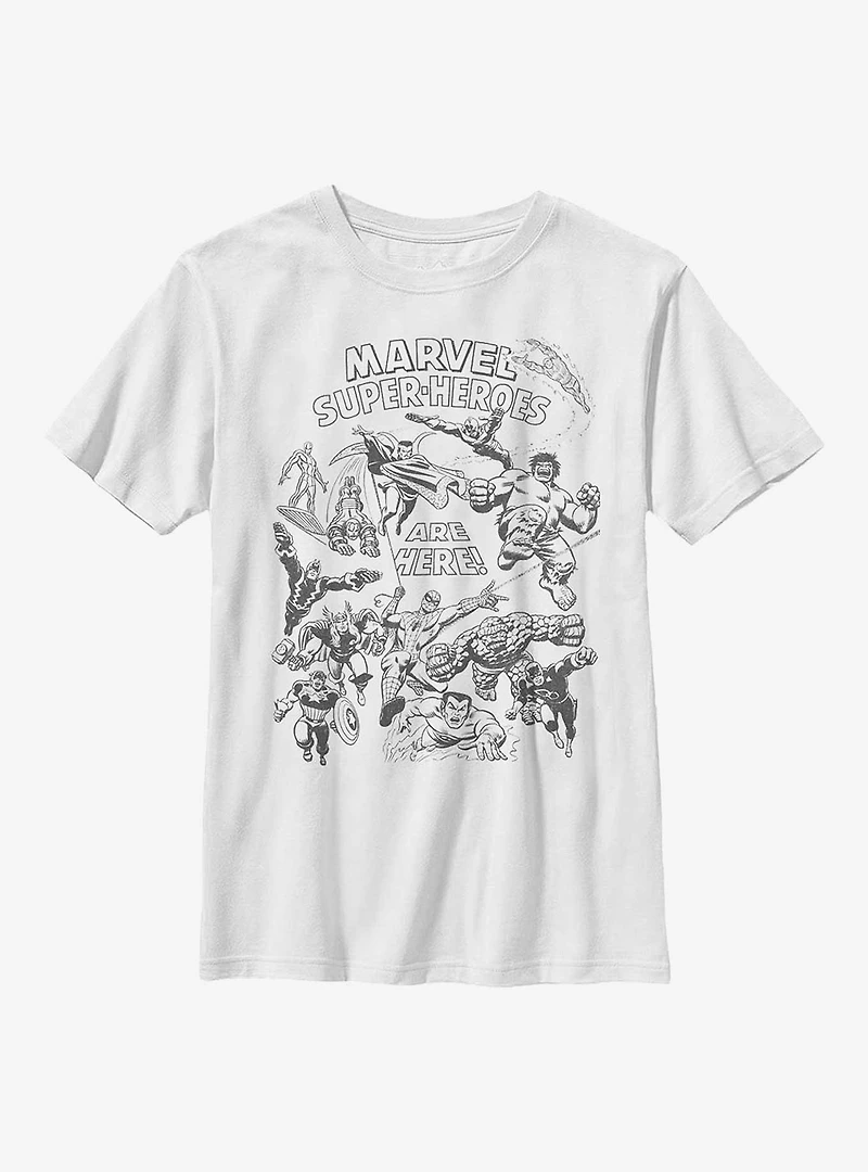 Marvel Super Heroes Are Here! Youth T-Shirt