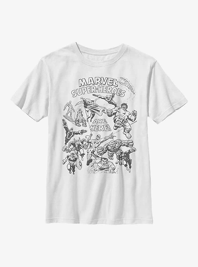 Marvel Super Heroes Are Here! Youth T-Shirt