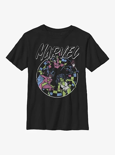 Marvel Retro Grunge Heroes Youth T-Shirt