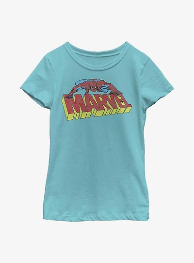 Marvel Spider-Man Logo Crawl Youth Girls T-Shirt