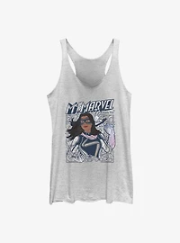 Marvel Ms. Doodle Kamala GIrls Raw Edge Tank