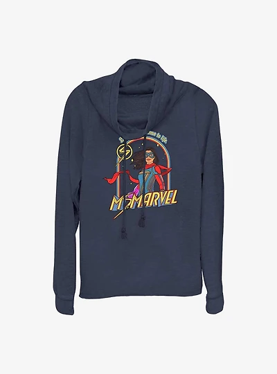 Marvel Ms. Retro Cowlneck Long-Sleeve Girls Top