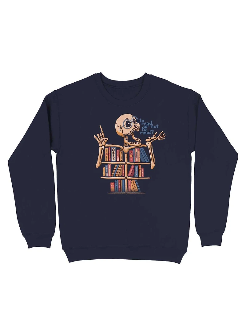 Skeleton Shelf Book Lover Sweatshirt