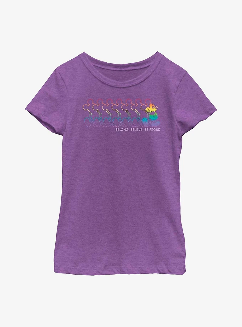 Disney Mickey Mouse Be Proud Outline Youth T-Shirt