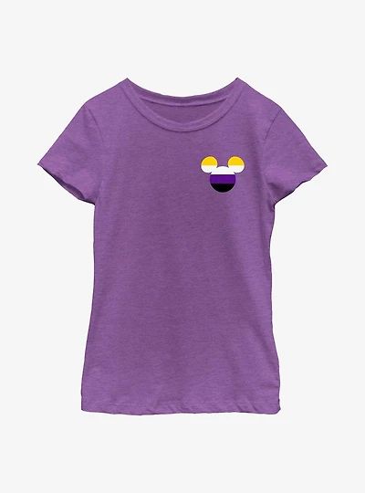 Disney Mickey Mouse Nonbinary Badge Youth T-Shirt