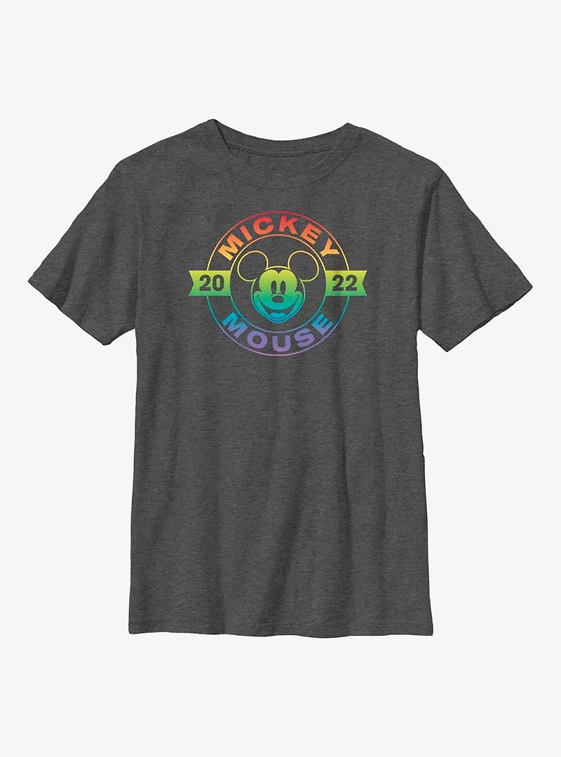 Disney Mickey Mouse Rainbow Badge Youth T-Shirt
