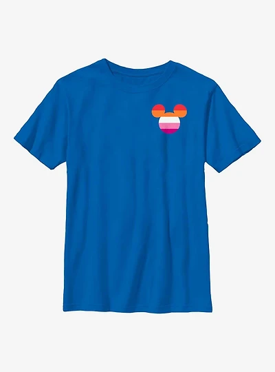 Disney Mickey Mouse Pride Lesbian Badge Youth T-Shirt