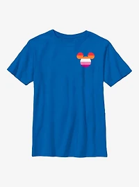 Disney Mickey Mouse Pride Lesbian Badge Youth T-Shirt