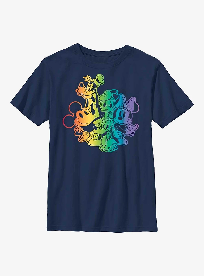 Disney Mickey Mouse Rainbow Group Youth T-Shirt