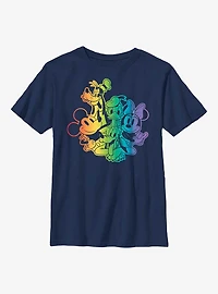 Disney Mickey Mouse Rainbow Group Youth T-Shirt