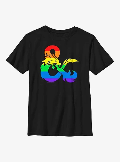 Dungeons And Dragons Pride Flag Logo Youth T-Shirt